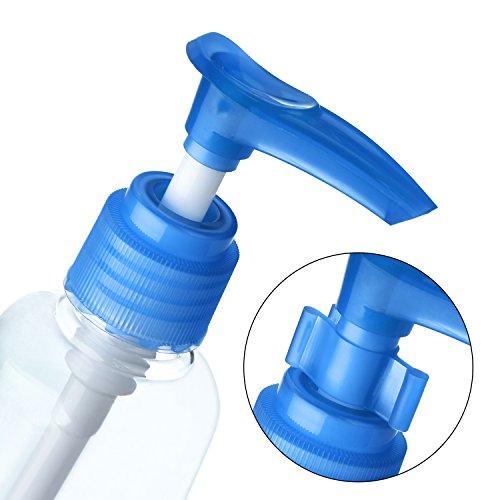 Hotop Transparent Travel Bottles Pump Bottle Lotion Dispenser Bottle, 4 Pieces (100 ml)