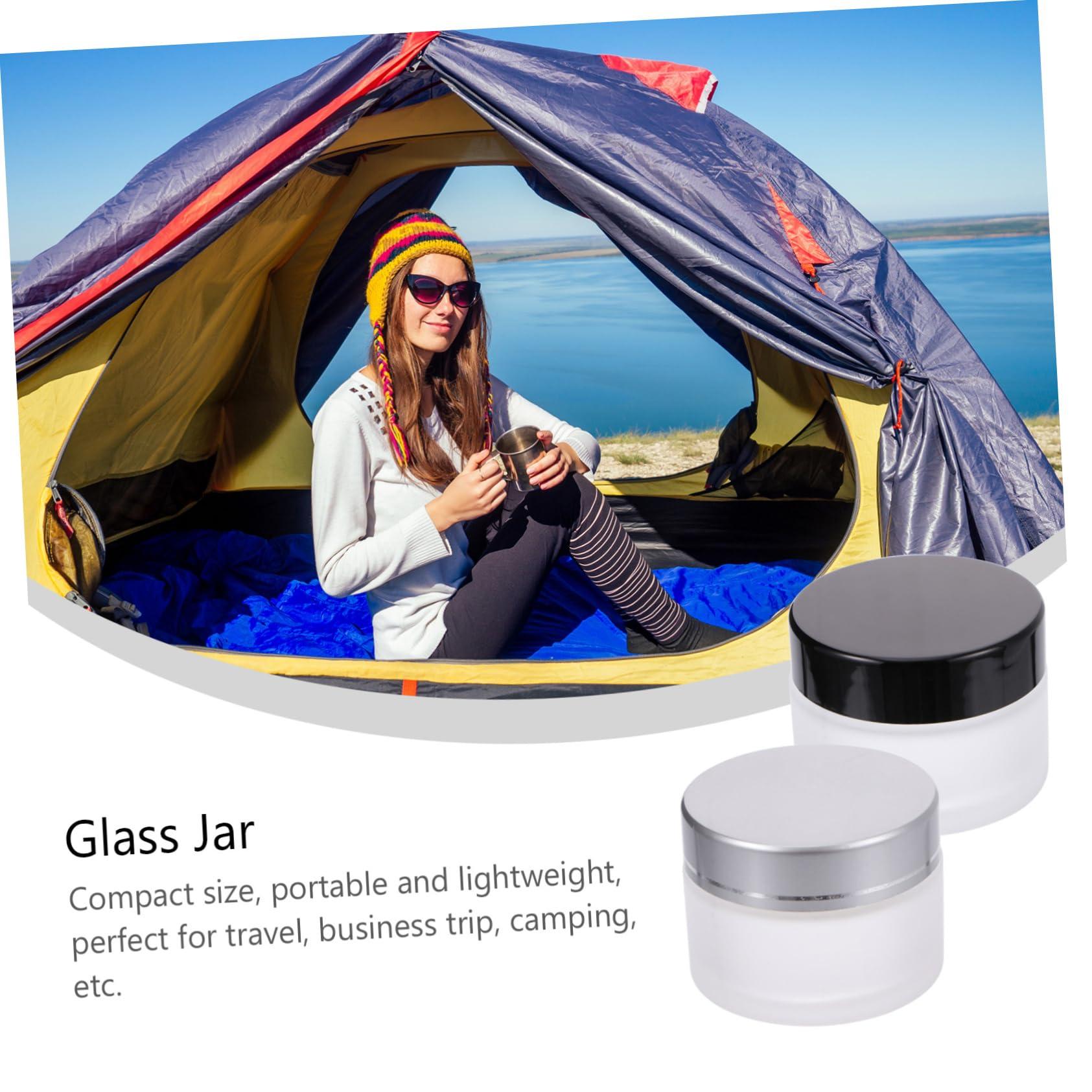 NAMOARLY NAMOARLY 12pcs Frosting Cream Jar Clear Makeup Jars Small Clear Container Makeup Spoon Jar Small Container Toiletry Containers Eyeshadow Jar Leakproof Travel Containers Cream Bottle Glass