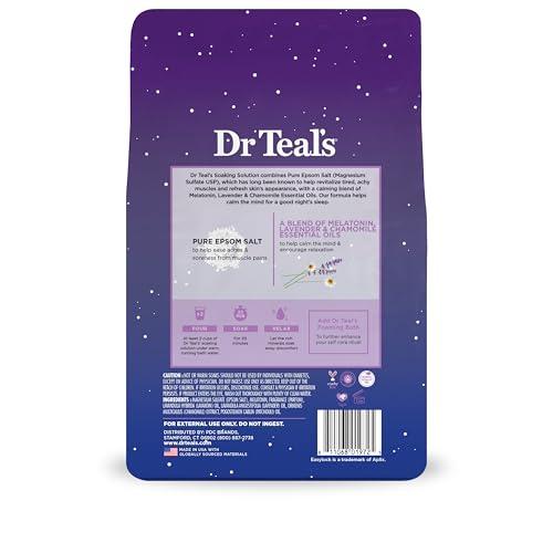 Dr Teal's Dr Teal's Epsom Magnesium Salt Soak, Sleep Blend with Melatonin, Lavender & Chamomile Essential Oils, 3 lbs