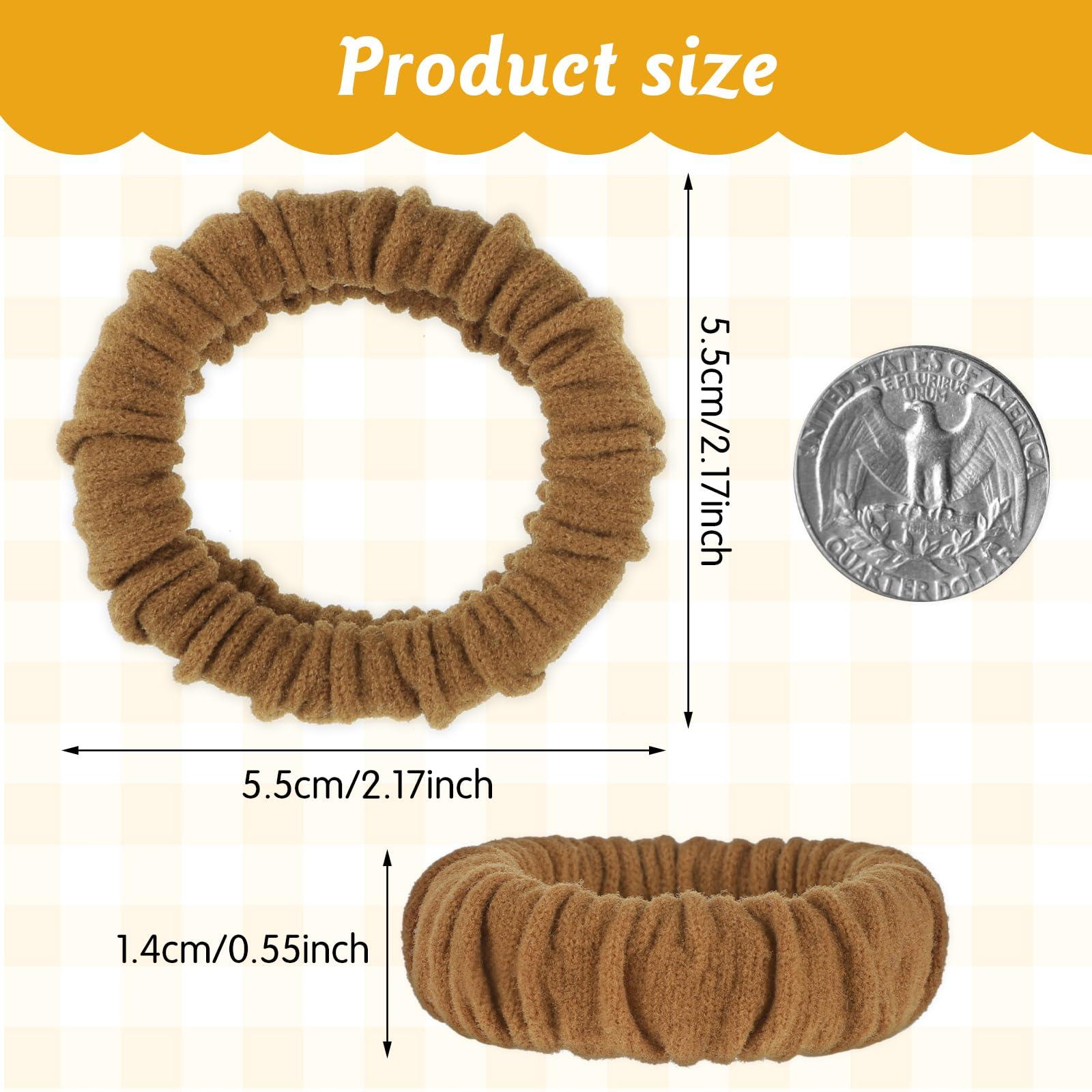Nogeqi Nogeqi 10 Pcs Cotton Hair Scrunchies for Girls, No Tug Scrunchy Hair Ties fluffy Ponytail Holders, Strong Elasticity Hair Scrunchies for Thin Hair Thick Hair (Chocolate)