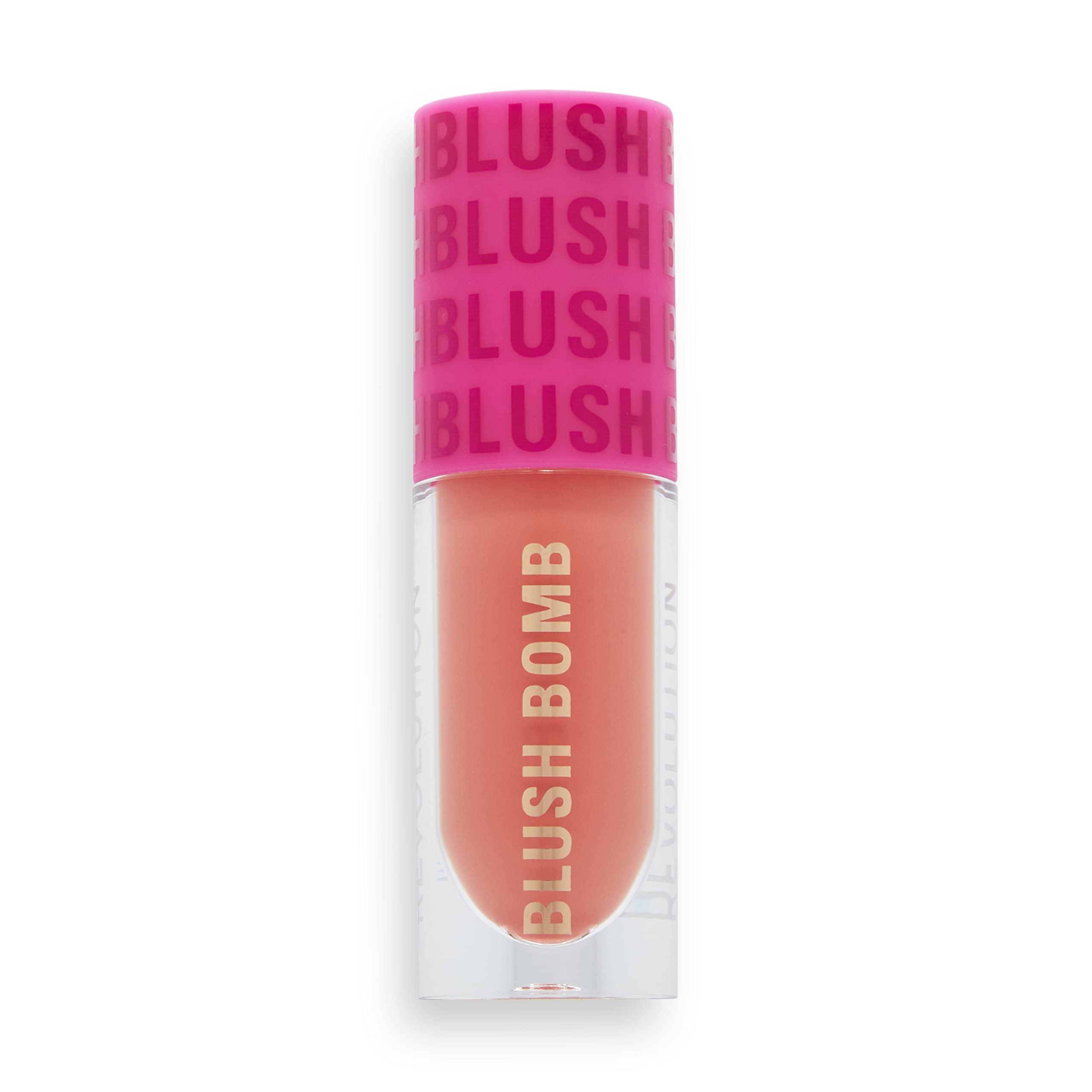 Revolution Beauty London Revolution Beauty, Blush Bomb Cream Blusher, Lightweight Makeup & Creamy Formula for a Dewy Finish, Enriched with Vitamin E, Glam Orange, 0.15 Fl. Oz.