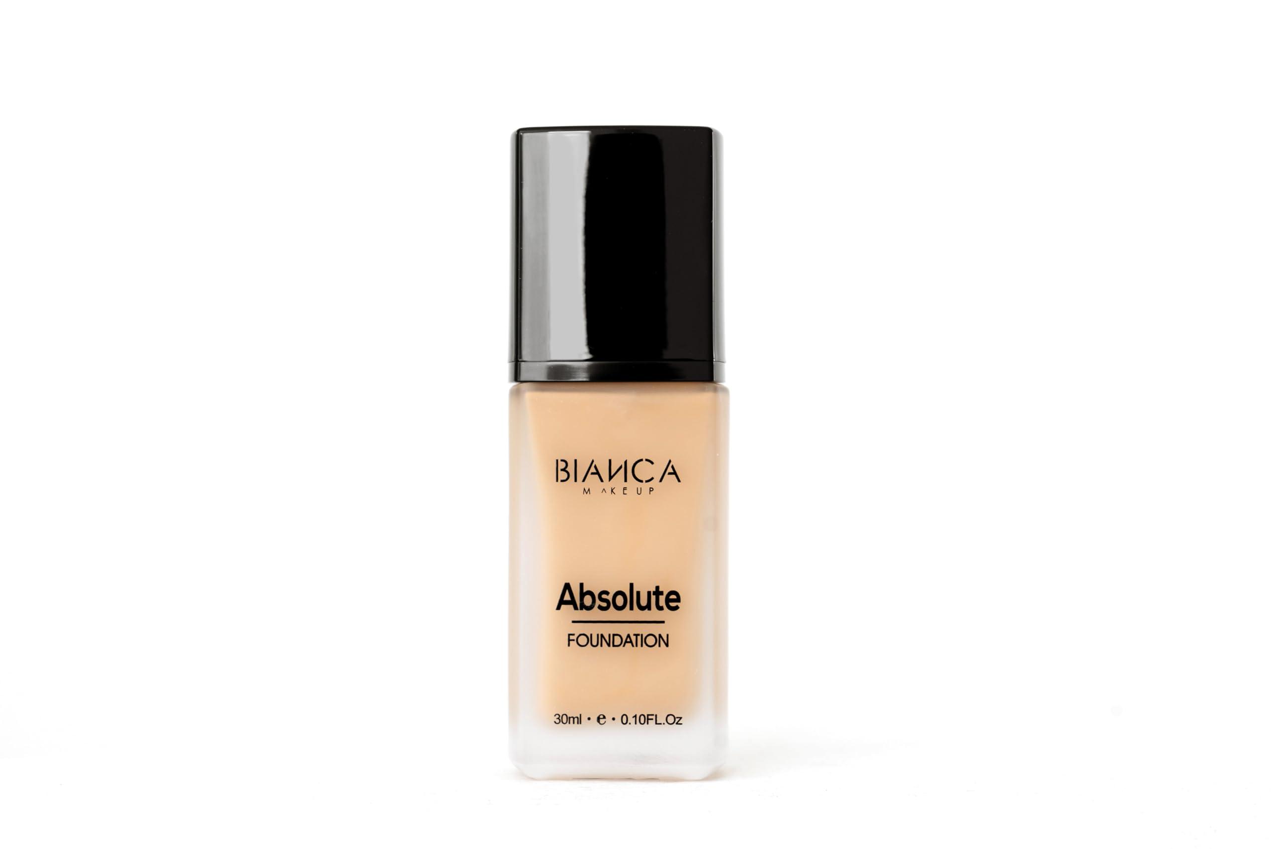 BIANCA MAKEUP Absolute Foundation | Bianca Makeup | Liquid Foundation with Full Coverage | Shine and Oil Control | 24-hour Wear | Water and Humidity Resistant | Various Shades (Gold, 0.10 Fl Oz)