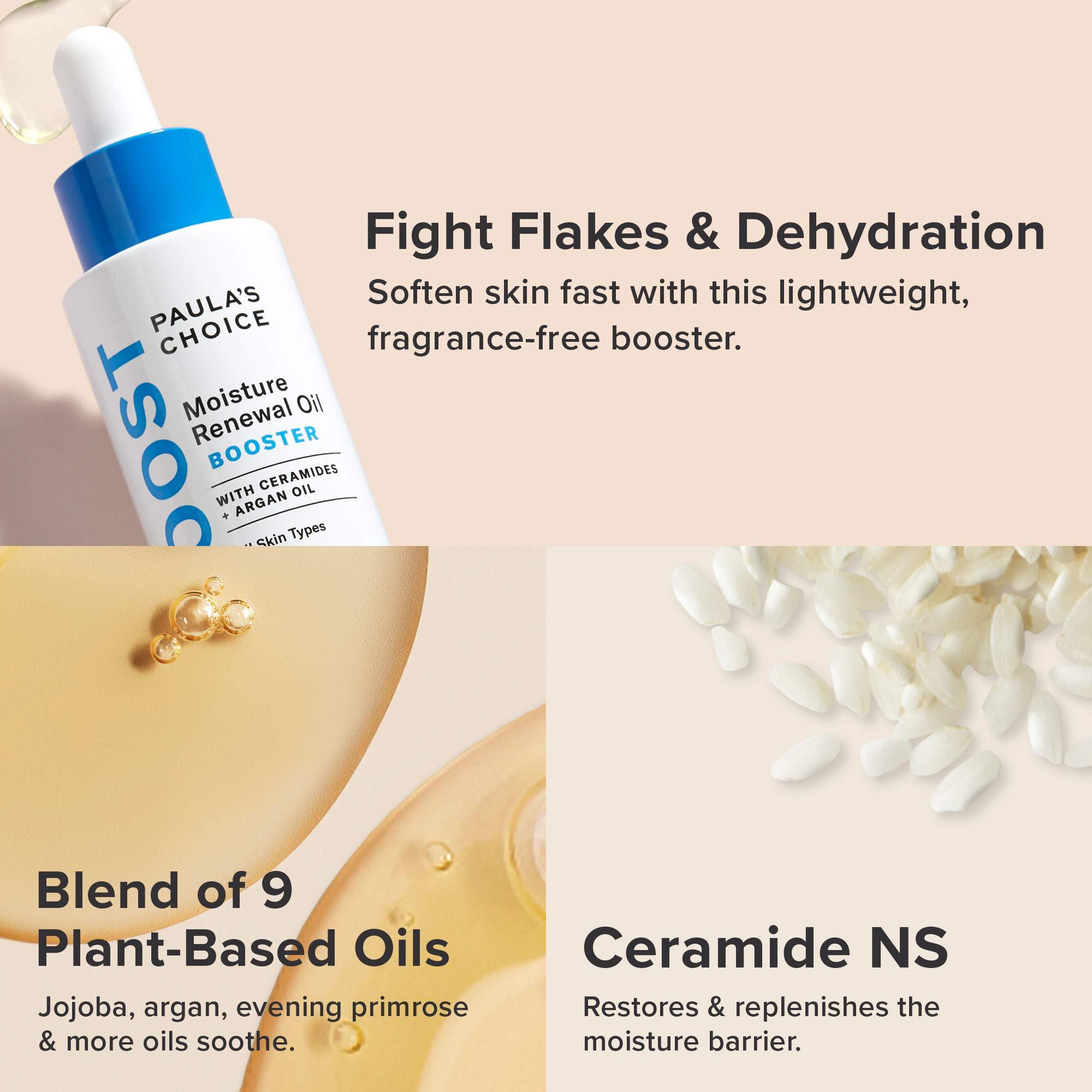 Paula's Choice Paula's Choice BOOST Moisture Renewal Oil Booster, Ceramides & Argan Oil Serum for Redness Relief, Dry Skin, 0.67 Ounce