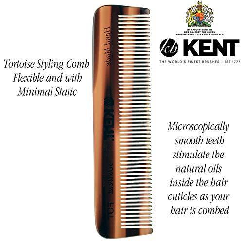 KENT Kent A FOT Handmade All Fine Tooth Pocket Comb for Men, Hair Comb Straightener for Everyday Grooming Styling Hair, Mustache and Beard, Use Dry or with Balms, Saw Cut and Hand Polished, Made in England