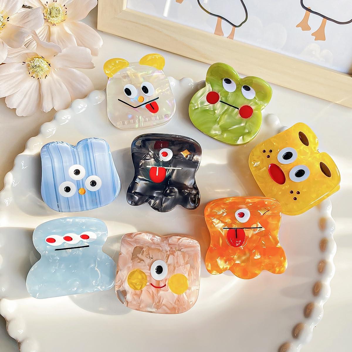 Clip Sugar Cute Monster Hair Clip,Acrylic Claw Clips,Hair Clips for Women,Pack of 2,Light Blue