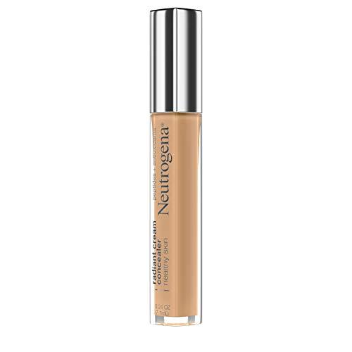 Neutrogena Neutrogena Healthy Skin Radiant Brightening Cream Concealer with Peptides & Vitamin E Antioxidant, Lightweight Perfecting Concealer Cream, Non-Comedogenic, Hazelnut Medium 01 warm undertones, 0.24 oz