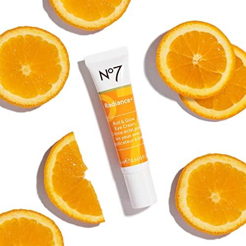 No7 No7 Radiance+ Roll & Glow Eye Cream - Reviving & Illuminating Under Eye Cream Eye Roller - Color Correcting Vitamin C + Caffeine Eye Cream for Dark Circles, Puffiness & Dullness (15ml)