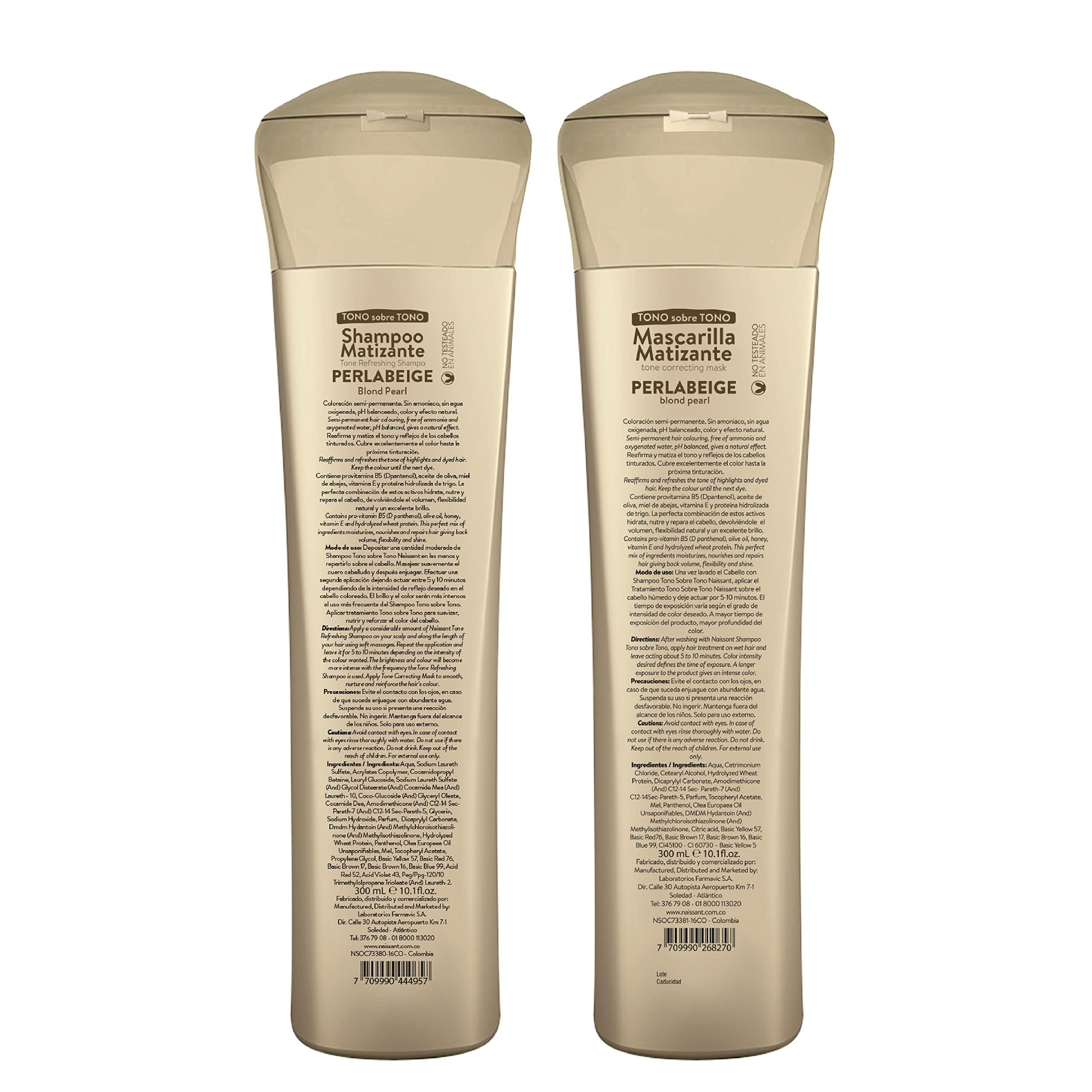 naissant Naissant Set Purple Shampoo & Toning Mask | Eliminates Brassiness | Neutralizes Yellow & Orange Tones | Paraben, Ammonia & Sulfate Free | Pro-Vitamin B5, Olive Oil & Honey (Perla Beige) 10.1 Fl Oz