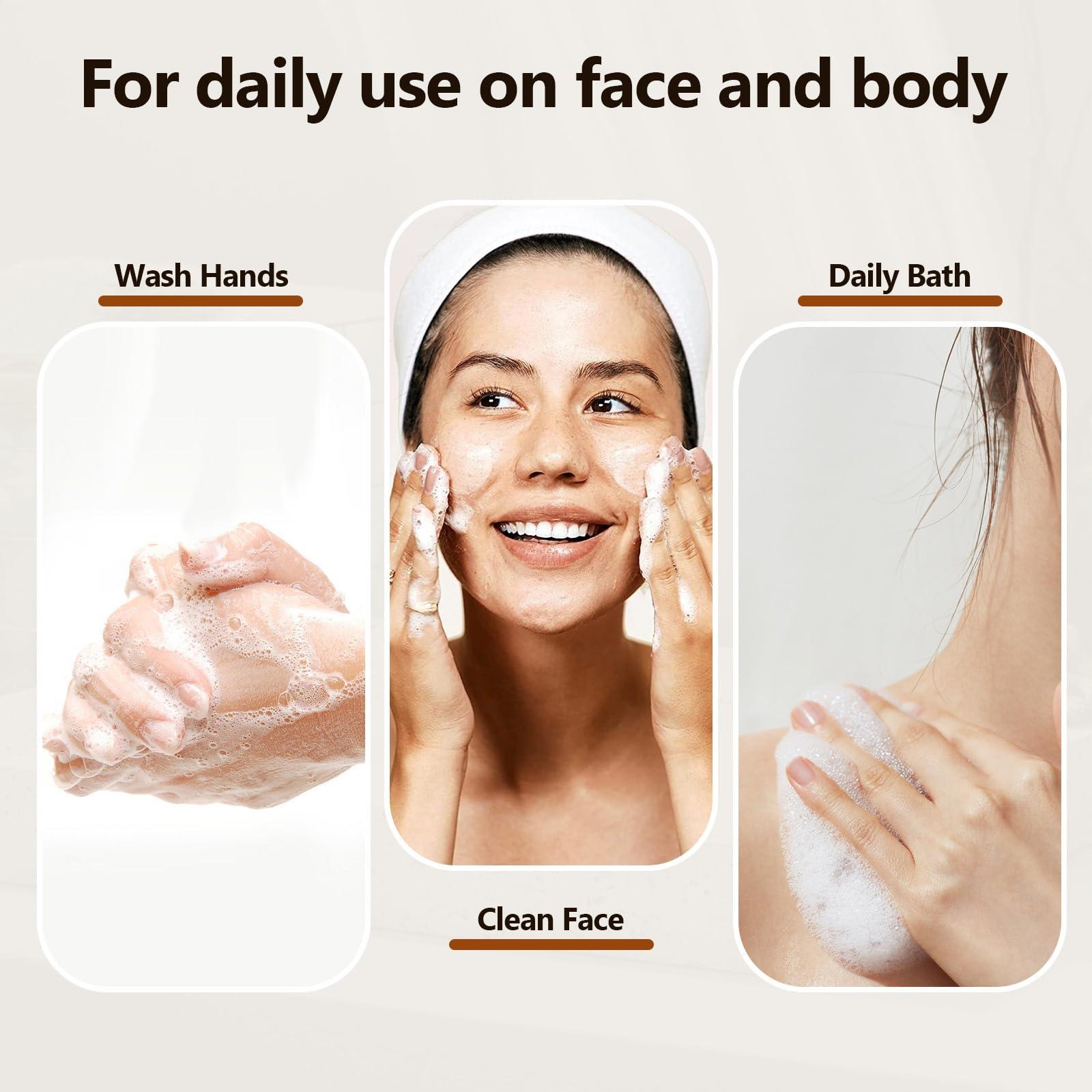 PALFICAB PALFICAB Kojic Acid Soap, Turmeric Soap Bar for Dark Spots, Skin Brightening Soap with Tea Tree Oil, Shea Butter, Coconut Oil & Vitamin C, Women Mens Bar Soap for Face Body - 3.5 oz