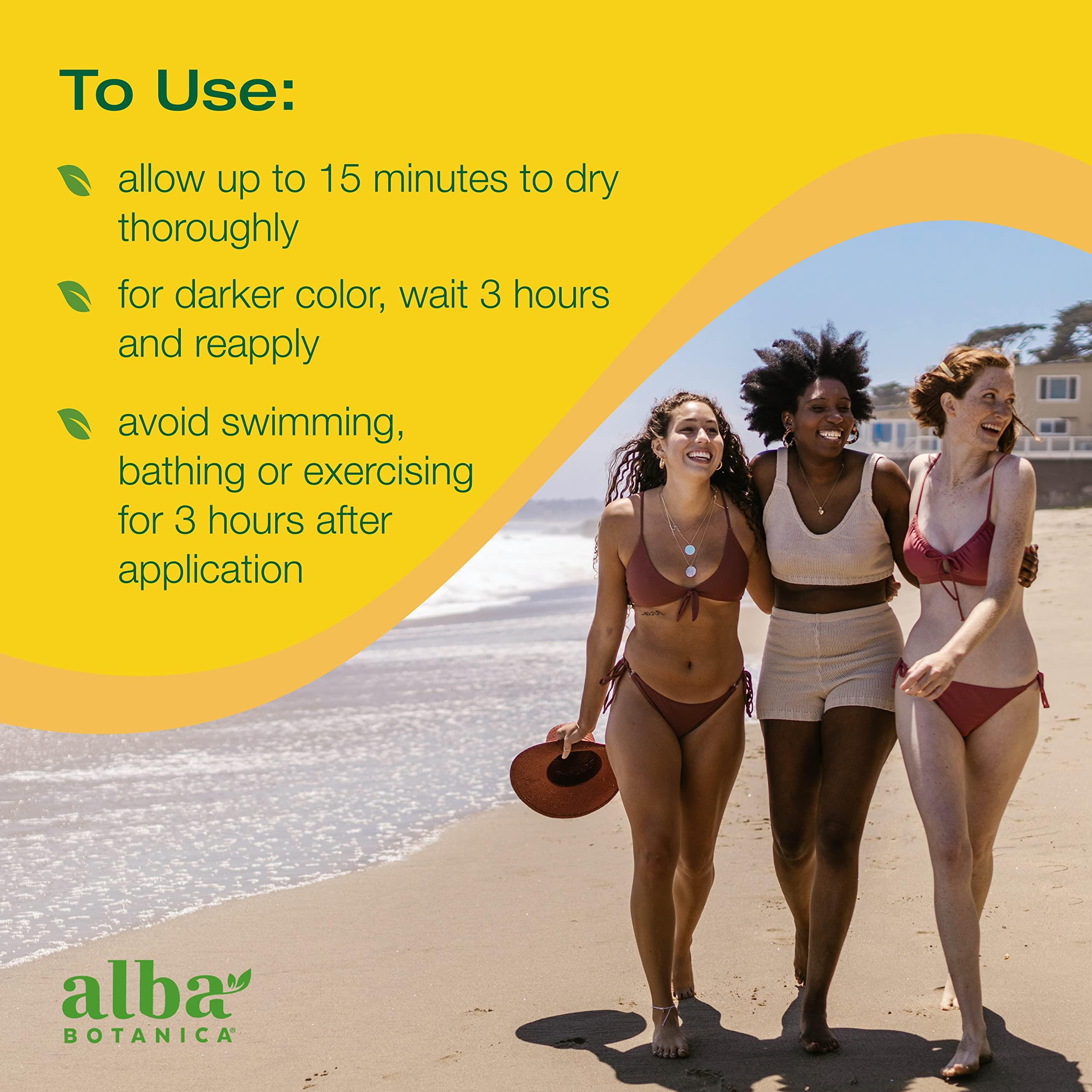 Alba Botanica Alba Botanica Sunless Tanner, Self-Tanning Lotion for Face and Body, Golden Tanning without the Sun, Non-Streaking and Natural Looking Self-Tanner, 4 oz. Tube (Pack of 2)