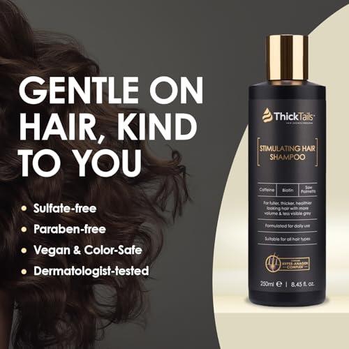 ThickTails ThickTails Stimulating Hair Growth Shampoo for Women | Sulphate-Free Caffeine & Biotin Formula | Encourages Fuller-Looking Hair | Supports Scalp Health | Colour-Safe & Hydrating
