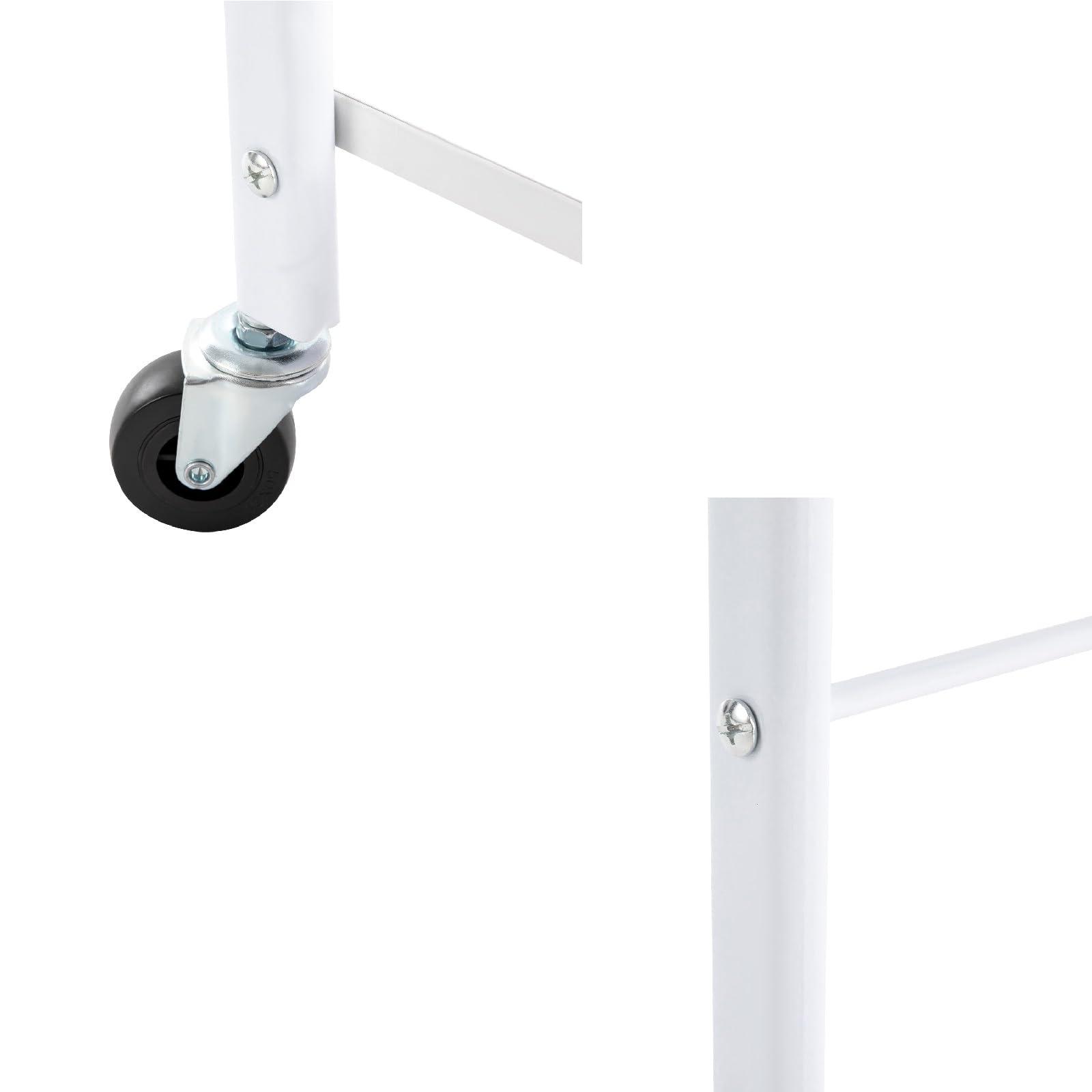 Pinelicorn Pedicure Foot Rest Cart Pedicure Stool with Wheels & Foot Pad, Beauty Salon Nail or Foot Bath Spa Portable Rolling Trolley, Esthetician Trolley Pedicure Manicure Footrest (White)