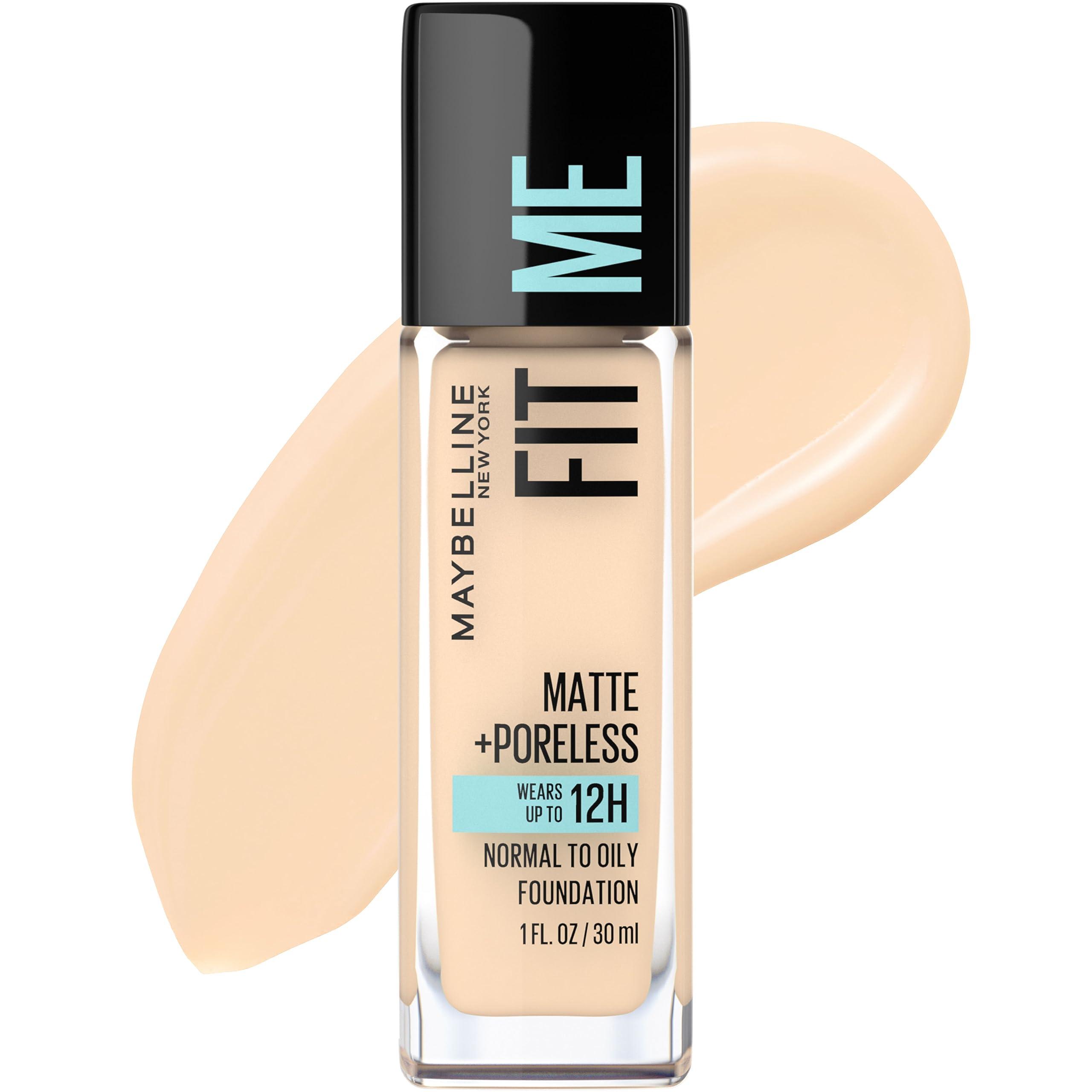 MAYBELLINE Maybelline Instant Age Rewind Dark Circles Concealer 110 Count and Fit Me Matte Poreless Foundation Light Beige 1 Count
