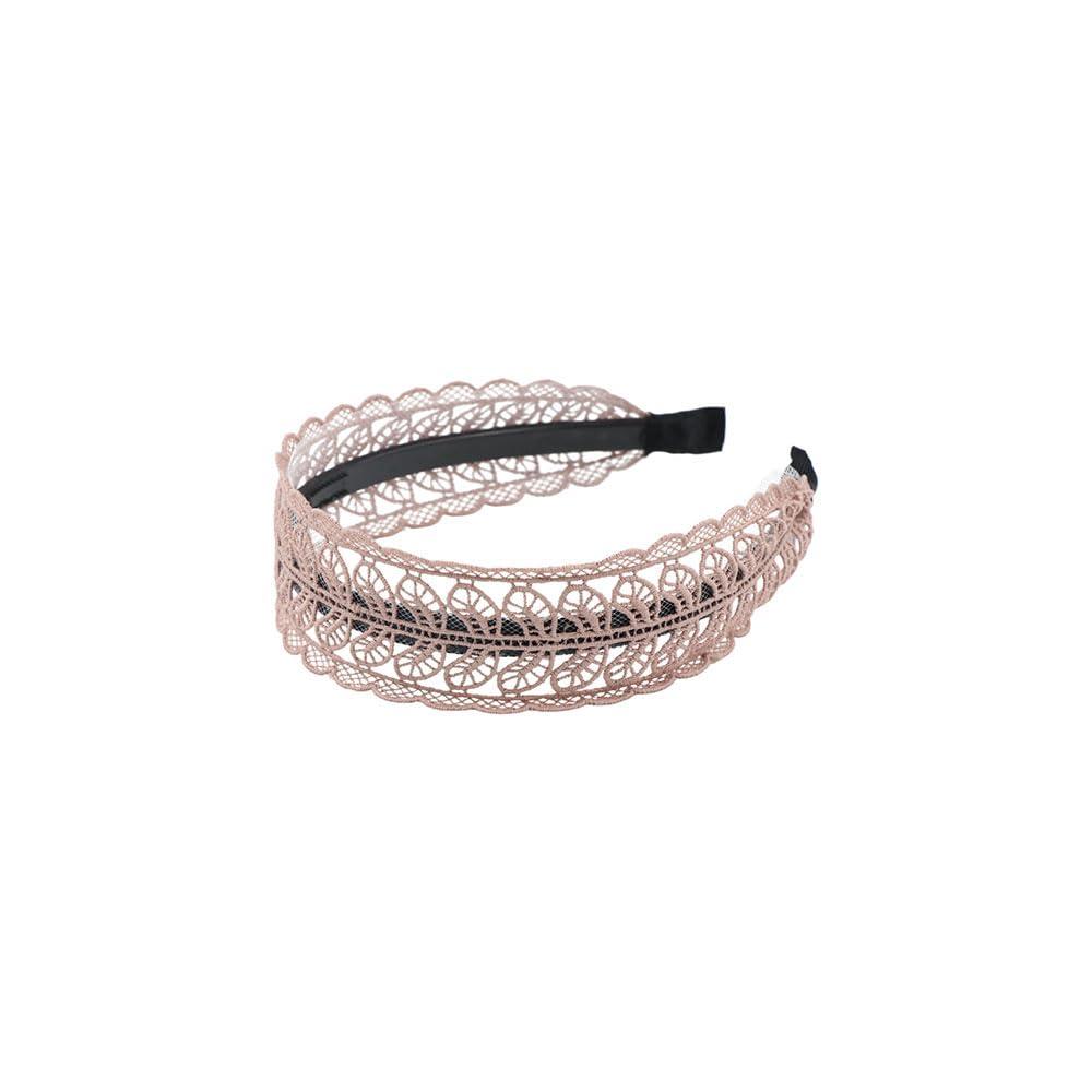 Pokinge Pokinge 3 Pack Lace Headbands, Korean Style Wide Hairband Elegant Leaf Embroideried Headwear Simple Non-Slip Hair Accessories for Women Girls