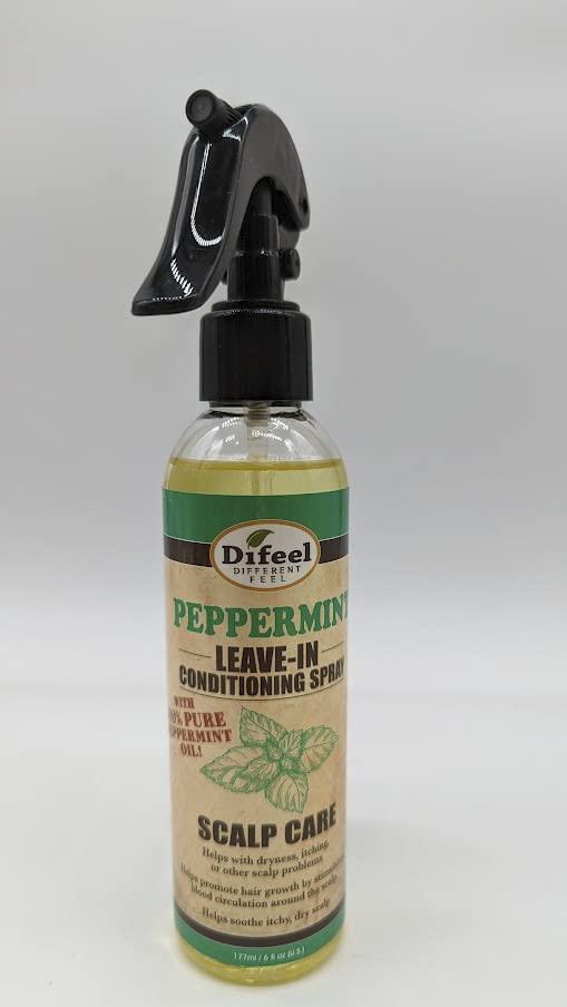 Difeel Difeel Scalp Care Leave in Conditioning Treatment - Peppermint Oil 6 oz. with Spray Cap & Dispensing Cap