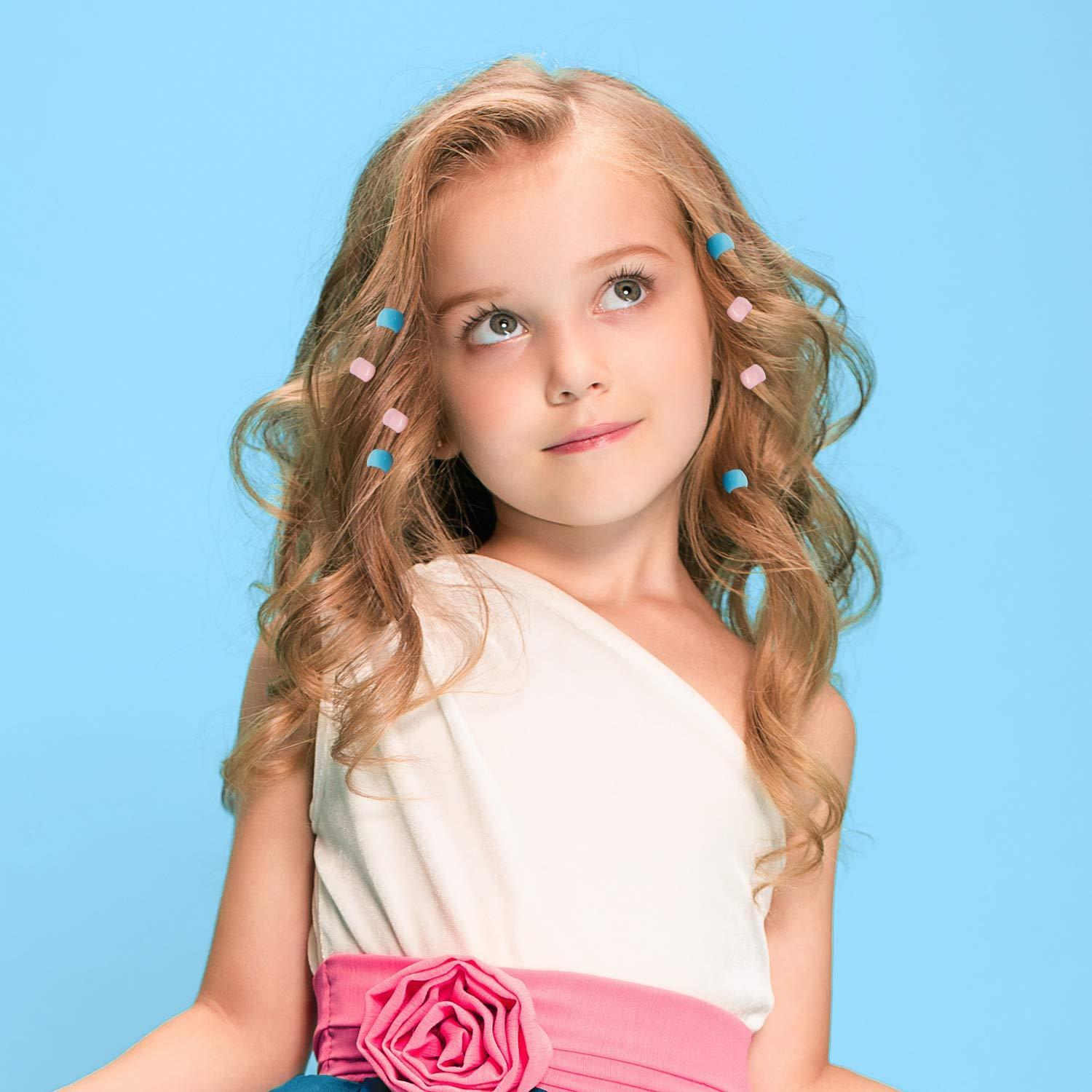 WILLBOND WILLBOND Hair Clip, 300 Pieces Mini Hair Claw Clips for Braids for Girls, Mini Hair Beads Rainbow Tiny Plastic Jaw Clips for Women