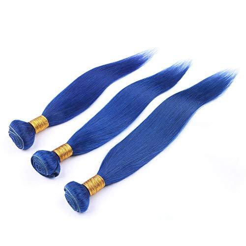 Tony beauty hair Tony Beauty Hair Straight Dark Blue Virgin Hair Weave Double Wefts with Closure 4Pcs Lot Blue Colored Indian Human Hair 3Bundles Hair Weaves with Front Lace Closure 4x4 (24 24 24+20)