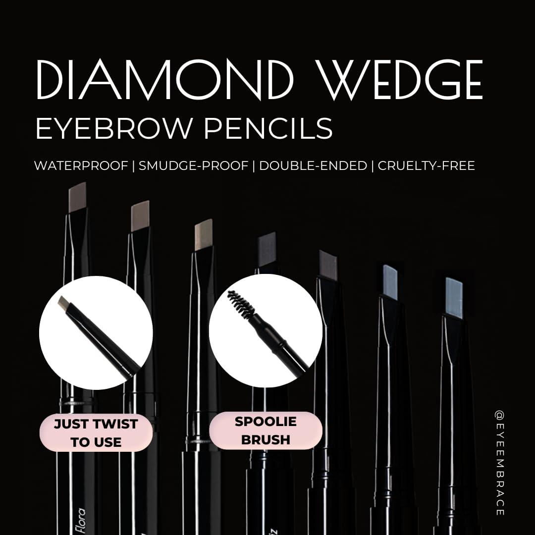 Eye Embrace Eye Embrace Luna: Light Brown-Gray Eyebrow Pencil Waterproof, Double-Ended Automatic Angled Tip & Spoolie Brush, Cruelty-Free