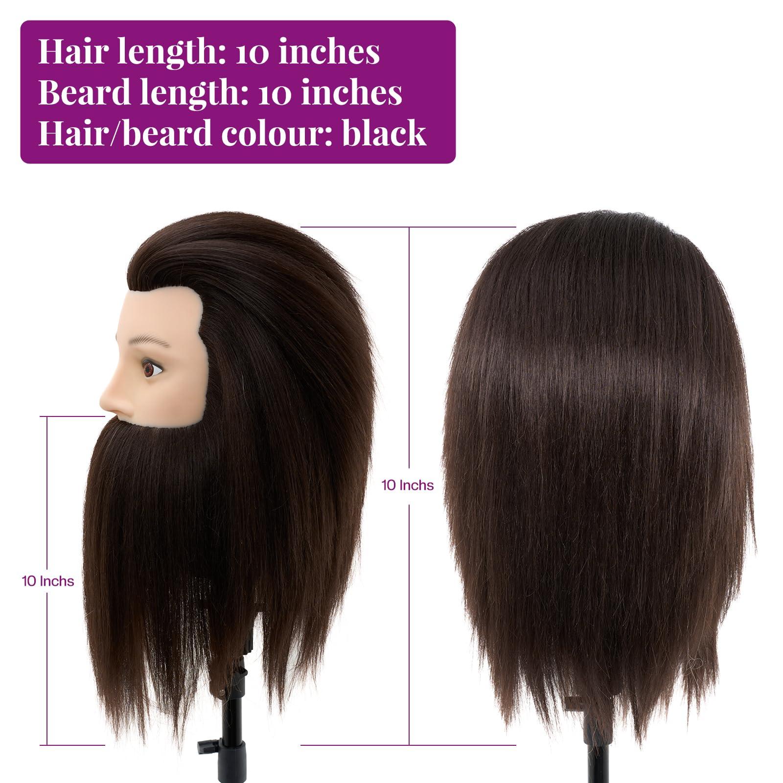 Neverland Beauty & Health Male Mannequin Head with Hair,10\" Barber Hair Mannequin Head,Cosmetology Hairdresser Training Doll Manikin Head for Hair Styling and Practice