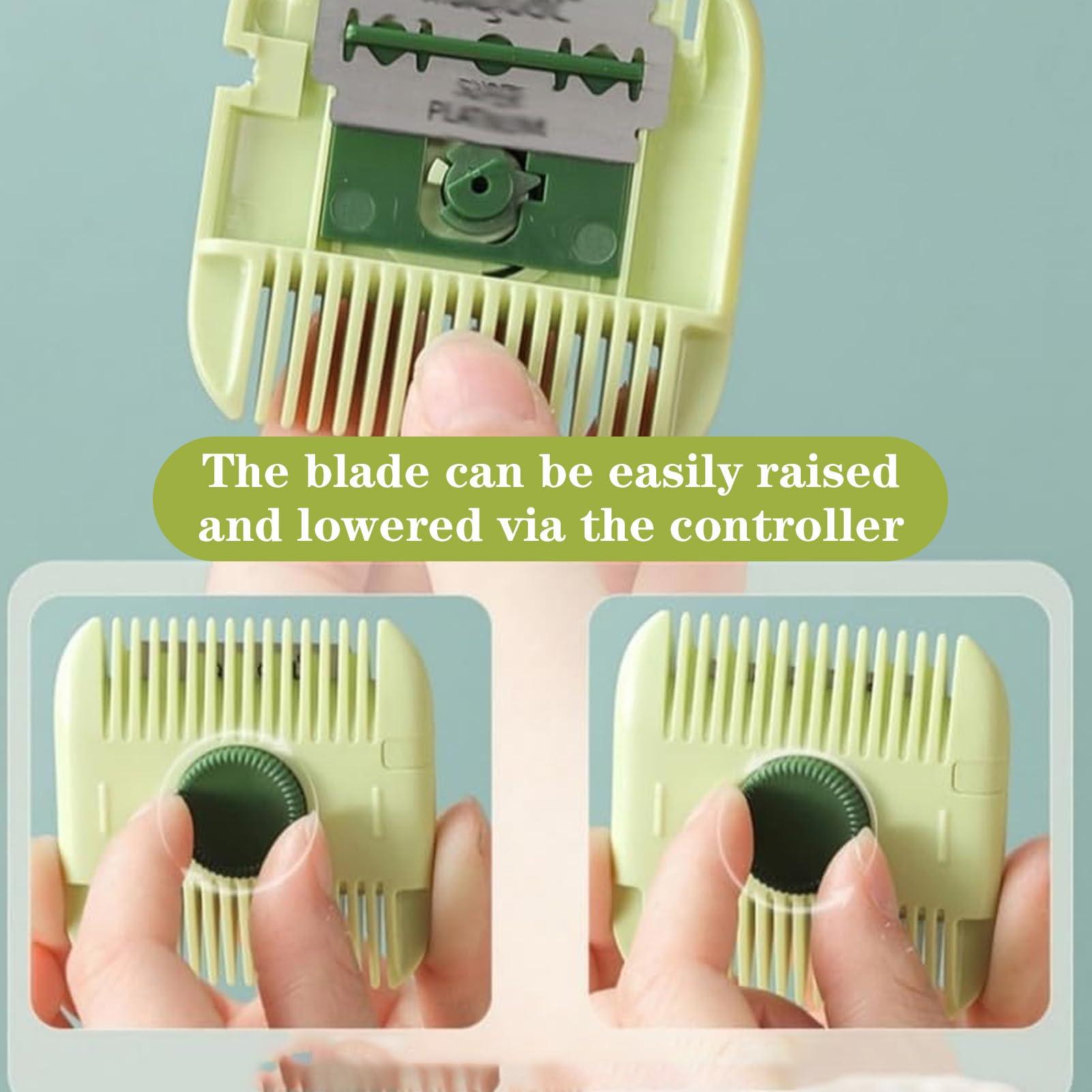 Generic Trimpocket Hair Trimmer/Comb Kids, 2 in 1 Hair Trimmer, Double Sided Hair Razor Comb Cutter, with Cover, Blades Replaceable (Green 1PCS)