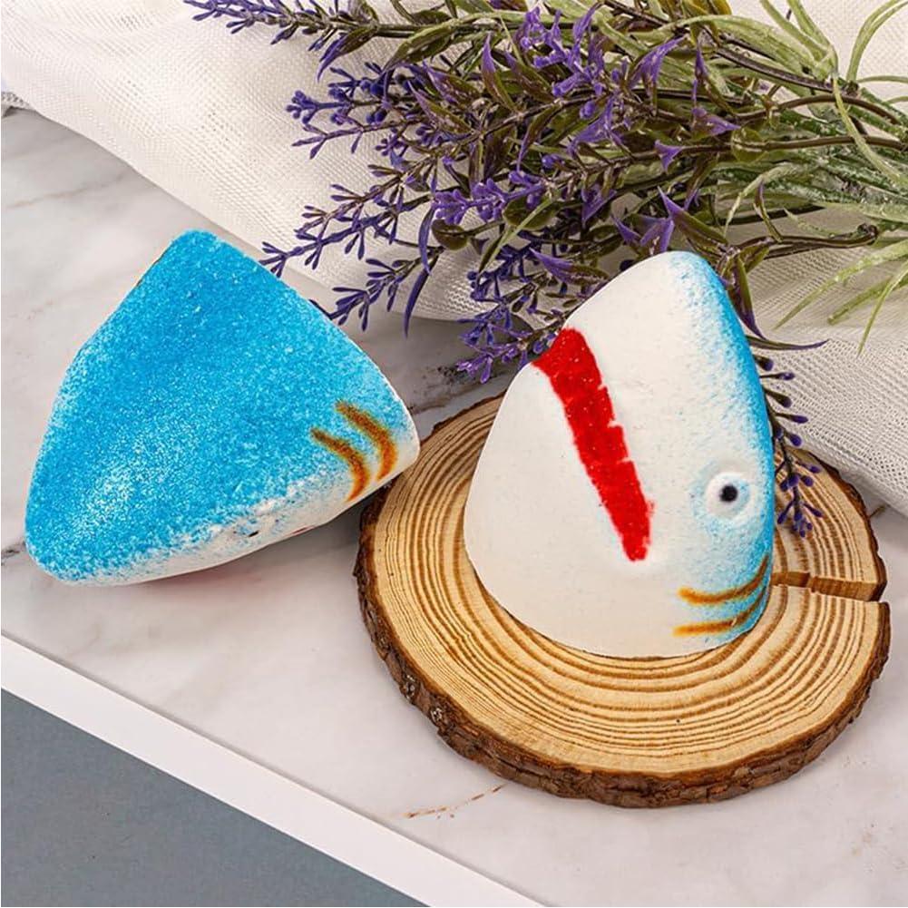 DENGWANG Jaws Bath Bomb, Shark Bath Bomb, Shark Attack Bath Bomb, Shark Blood Bath Bomb, Funny Rainbow Bubble Bath Bombs Kit for Kids (3pc)