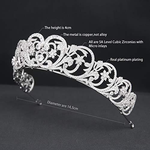 SEPBRIDALS The Spencer Replica Tiara Cubic Zirconia Royal Diadem for Wedding,Crystal Princess Headpieces,Prom Hair Jewelry CH10384