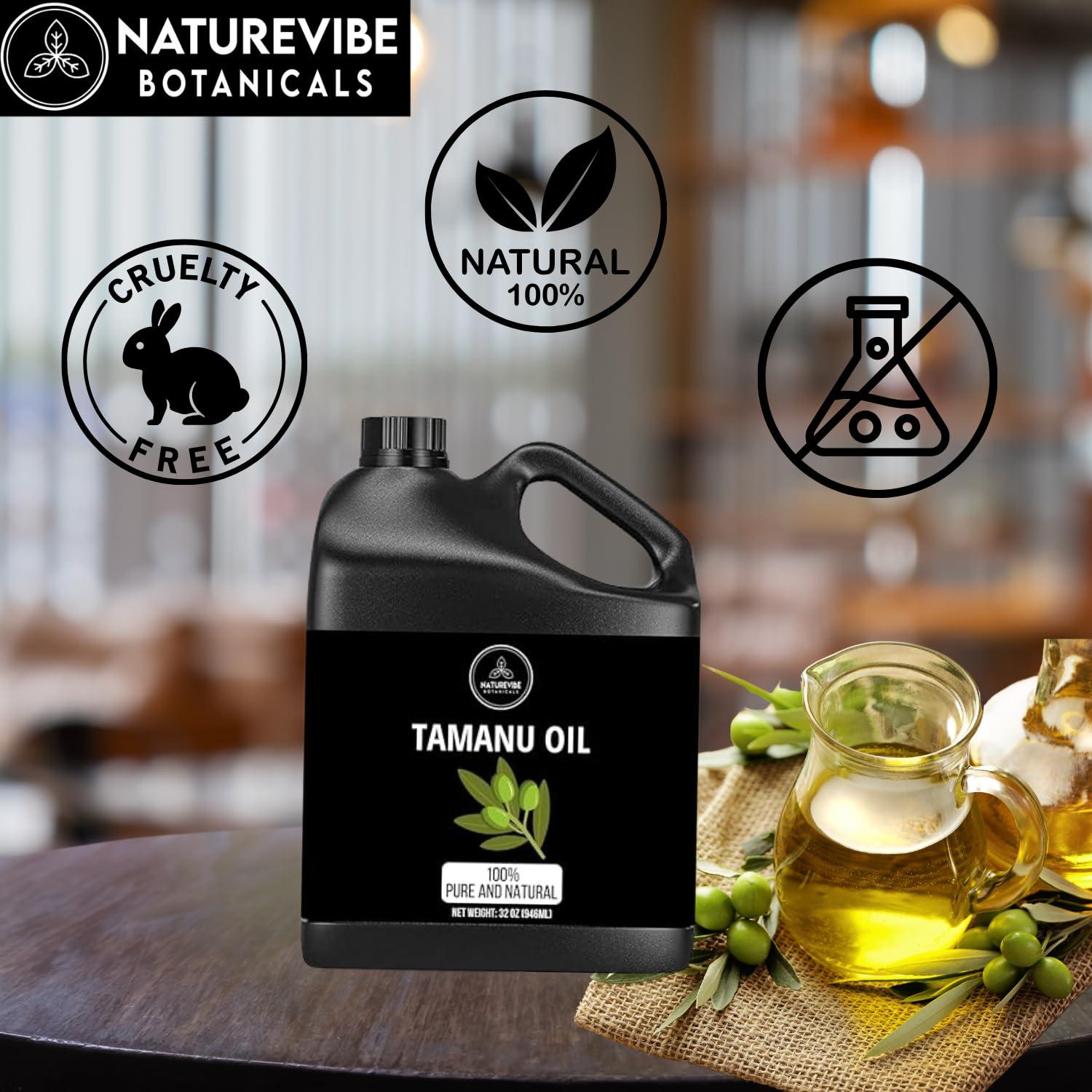 Naturevibe Botanicals Naturevibe Botanicals Tamanu Oil 32 Ounces | 100% Pure and Natural | Great for Skin Care and Hair Care
