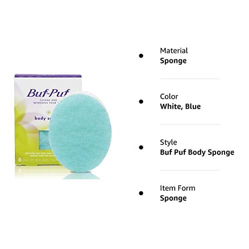 3M Buf Puf Body Sponge, Bath Sponge, Dermatologist Developed, Cleanses Skin of Dirt, and Excess Oil, Reusable, Exfoliating, 1 Count