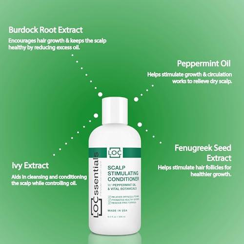 LOCssentials LOCssentials Scalp Stimulating Conditioner for Dreadlocks - Professional Dreadlock Conditioner for Locs, Interlocks, Sisterlocks, Microlocs, Twists - with Peppermint Oil & Botanicals - Silicone-Free