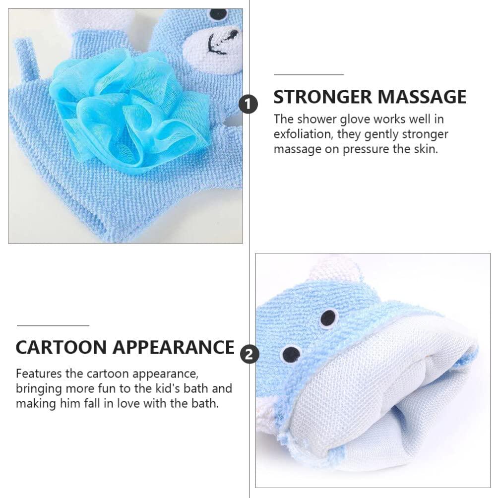 Abaodam Abaodam Kids Bath Glove 4pcs Bath Mitt Washcloths Gloves Cute Animal Toddler Bath Mitt Wash Deep Scrubbing Dead Skin Easy to Lather for Boys Girls Sponge Glove for Kids