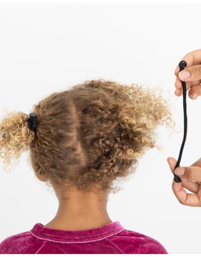 SWIRLYCURLY Snap Hair Ties for Thick, Natural, Curly Hair | No Slip, No Tension Pro Hair Tie | Strong Ponytail Holder (5 Pack, Black)