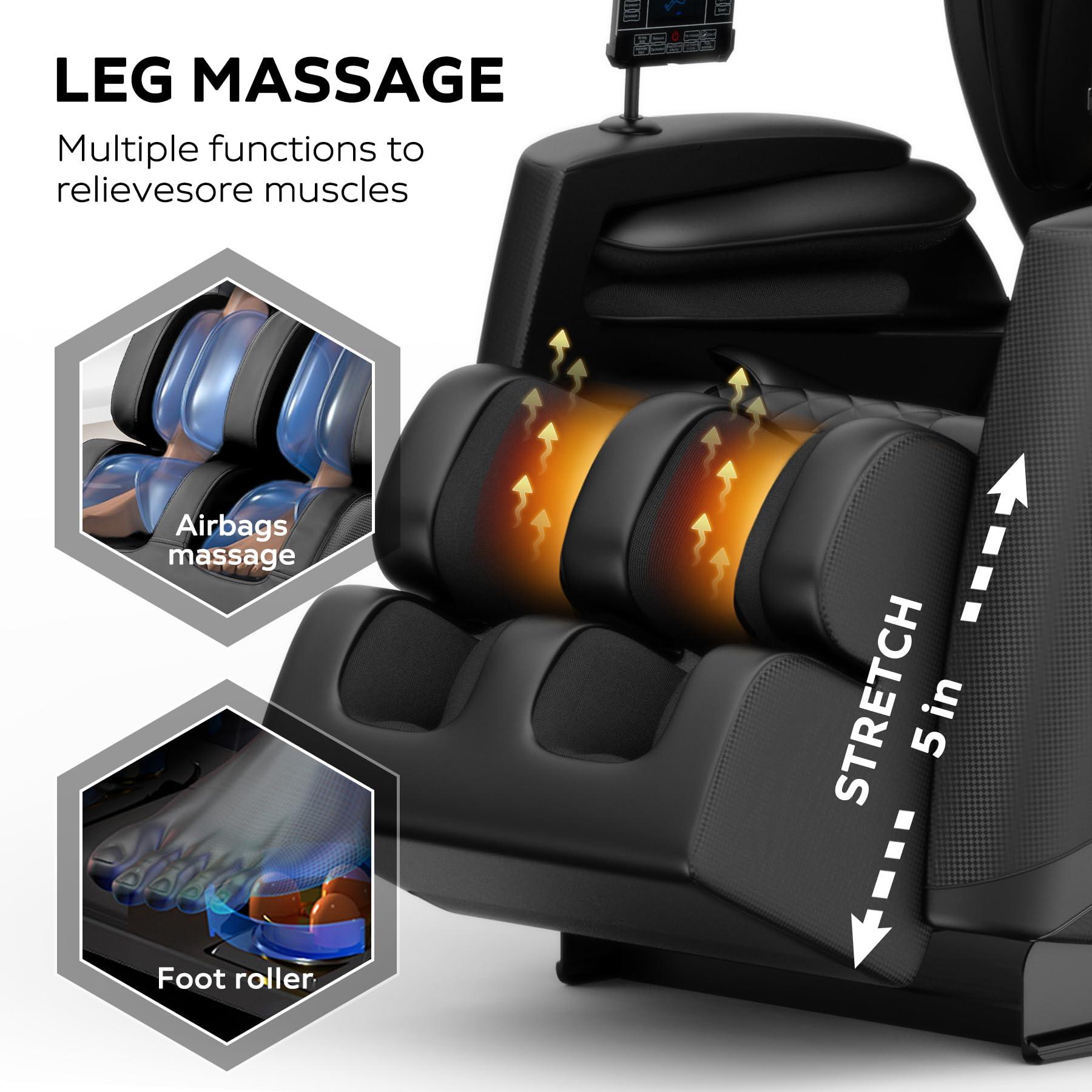 GDFStudio GDFStudio Massage Chair Full Body,Zero Gravity Recliner,2025 Massage Recliner Chair Whit 8 Modes - Foot Relief,Airbag Massage,Bluetooth Audio Connectivity,Waist Heating,Black 53 * 27 * 41"