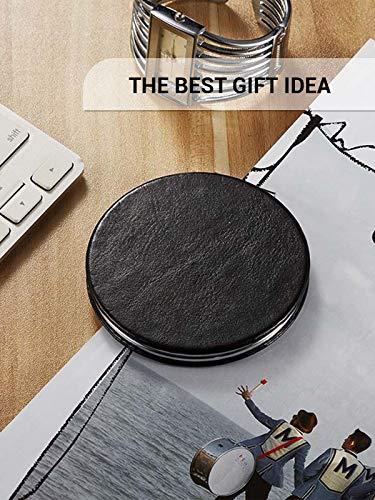 Getinbulk Getinbulk Compact Mirror Bulk, Set of 12 Round Double-Sided 1X/3X Magnification PU Leather (Black, 2.8")
