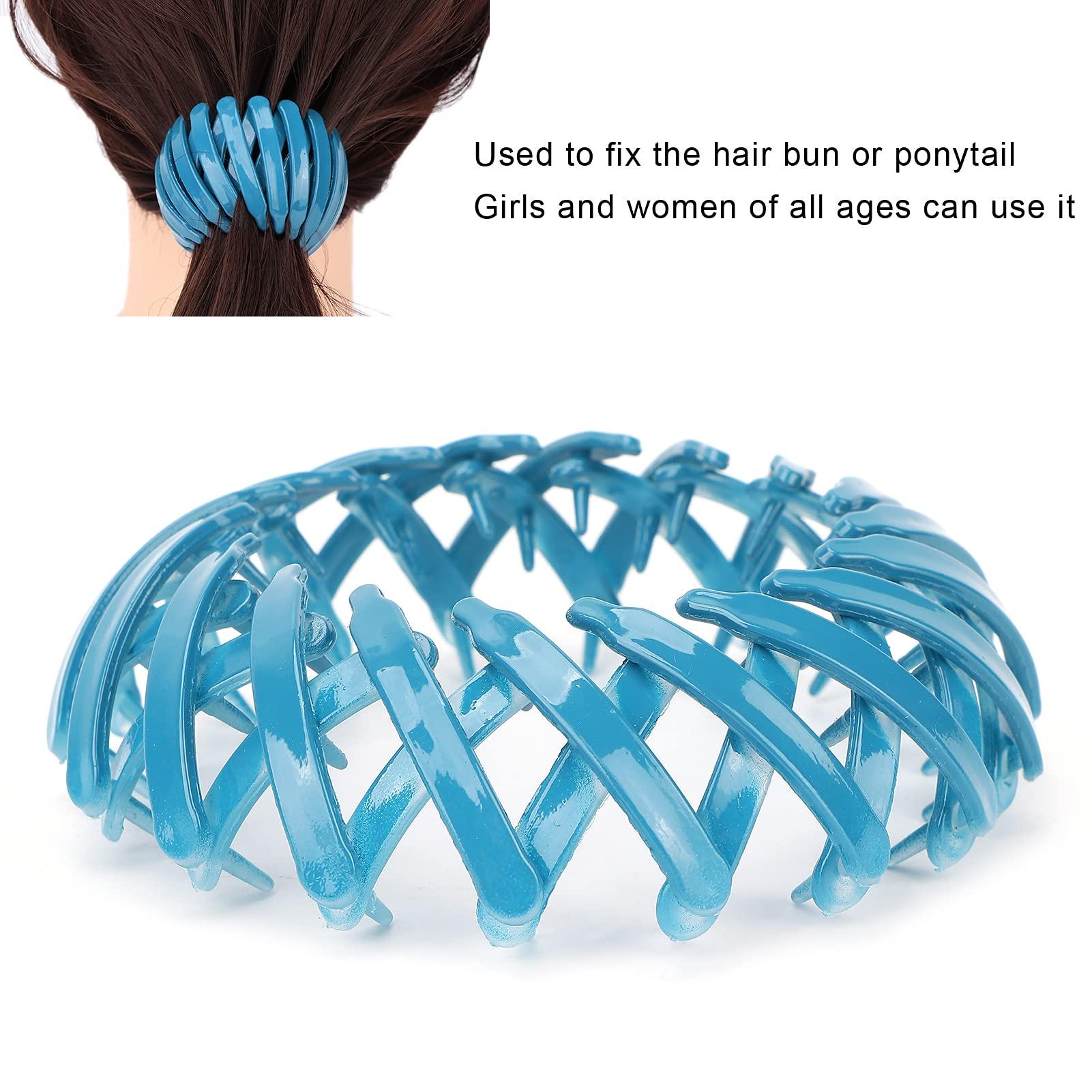 Pongnas Magic Hair Clip,Bird Shaped Hair Clips Expandable Bun Ponytail Holder Hair Claw Clamp Accessories (Blue)