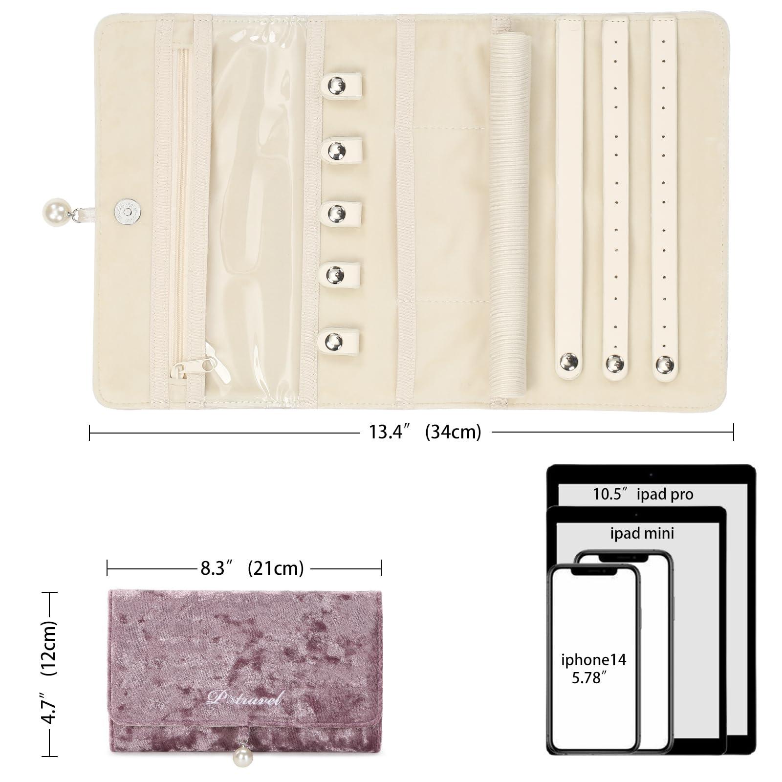 VanFn VanFn Jewelry Rolls & Cosmetic Bag, Travel Jewelry Organizer Roll, Makeup Bag Toiletry Bag for Girls Make Up Bag Brush Bags P.Travel Series