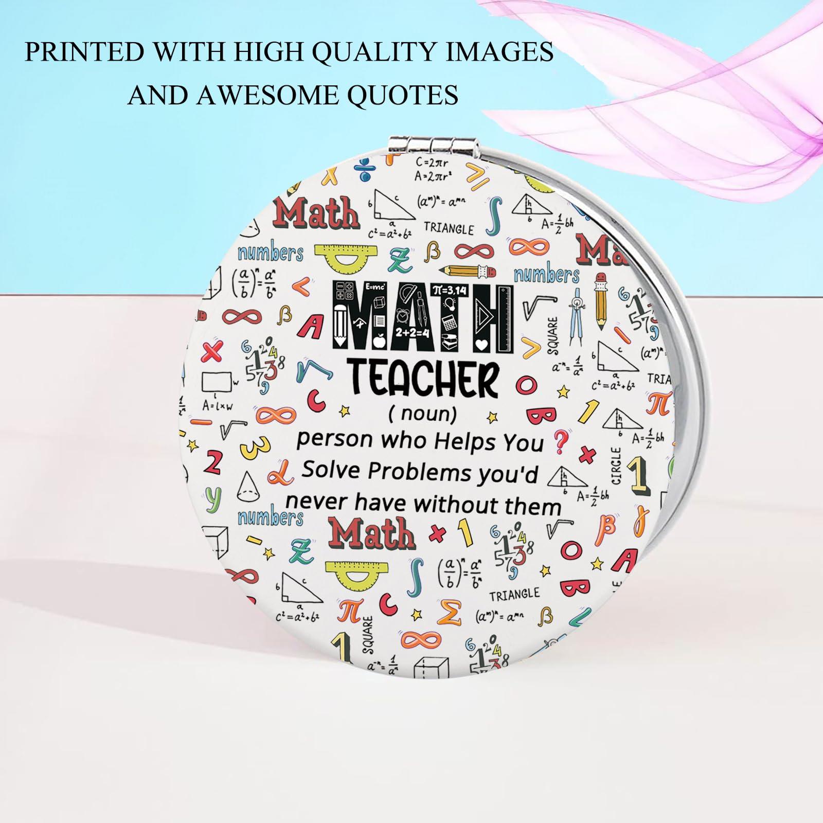 FEELMEM FEELMEM Math Teacher Definition Gift Math Teacher A Person Who Helps You Solve Problems Compact Makeup Mirror Mathematics Lover Gift