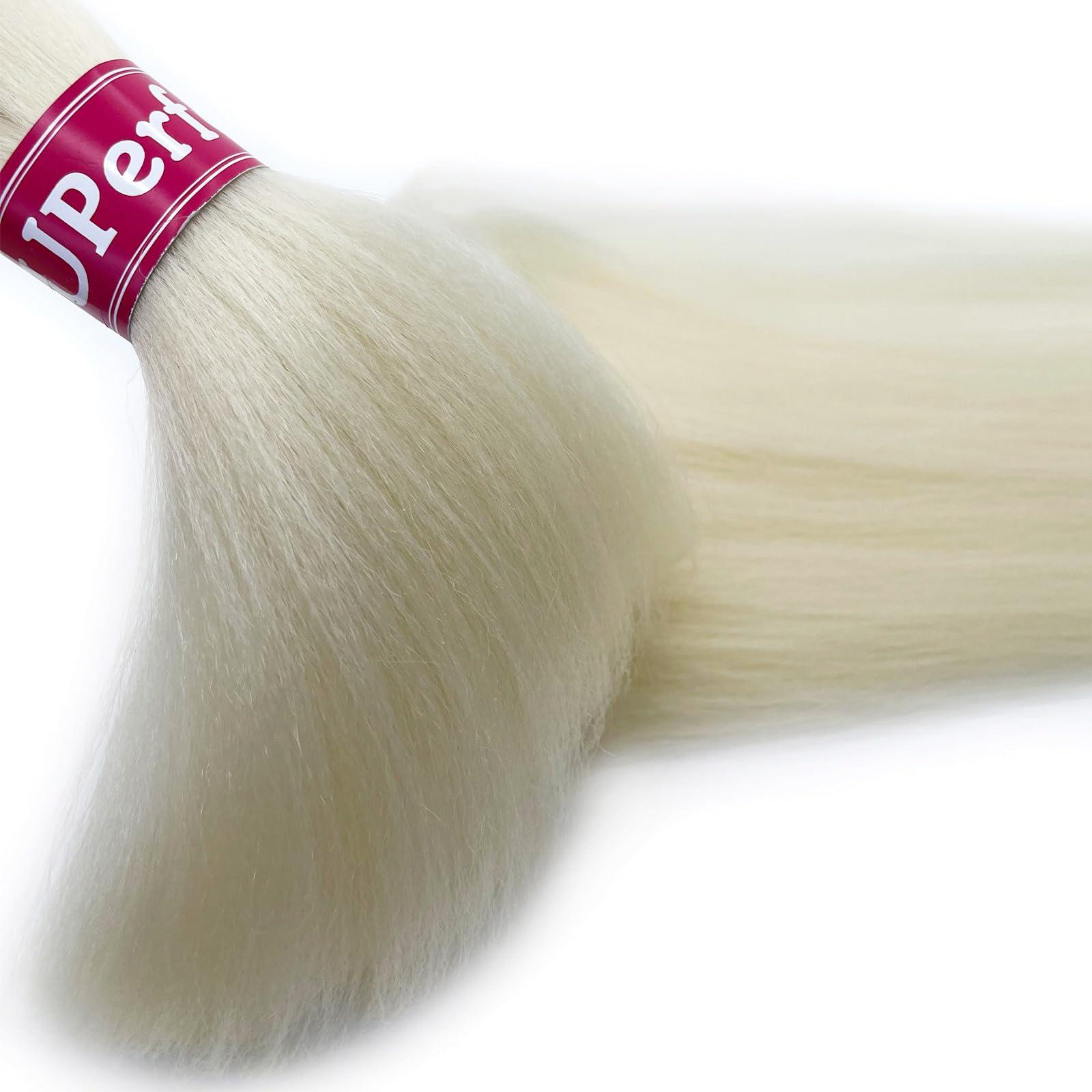 UPerfe Blonde 613 Braiding Hair Pre Stretched Knotless Prestretched Braiding Hair 30 inch Colored Hair Extensions for Braiding Pre Stretched Micro Braids Itch Free Yaki Long Braiding Hair Blonde