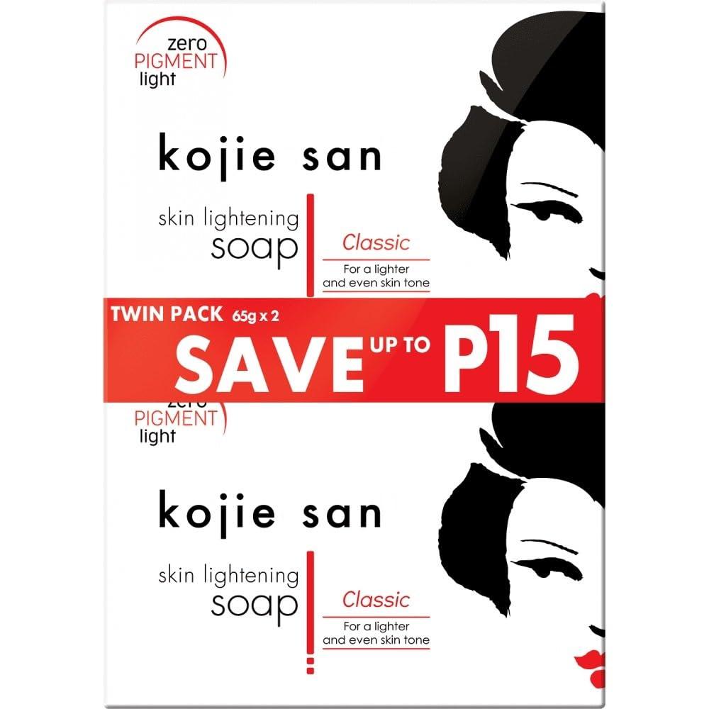 Kojie San Kojie San Face & Body Complete Brightening Mini Set - 65 Gram x 2 Bars Soap, Body Lotion, Face Cream, and Facial Cleansing Brush