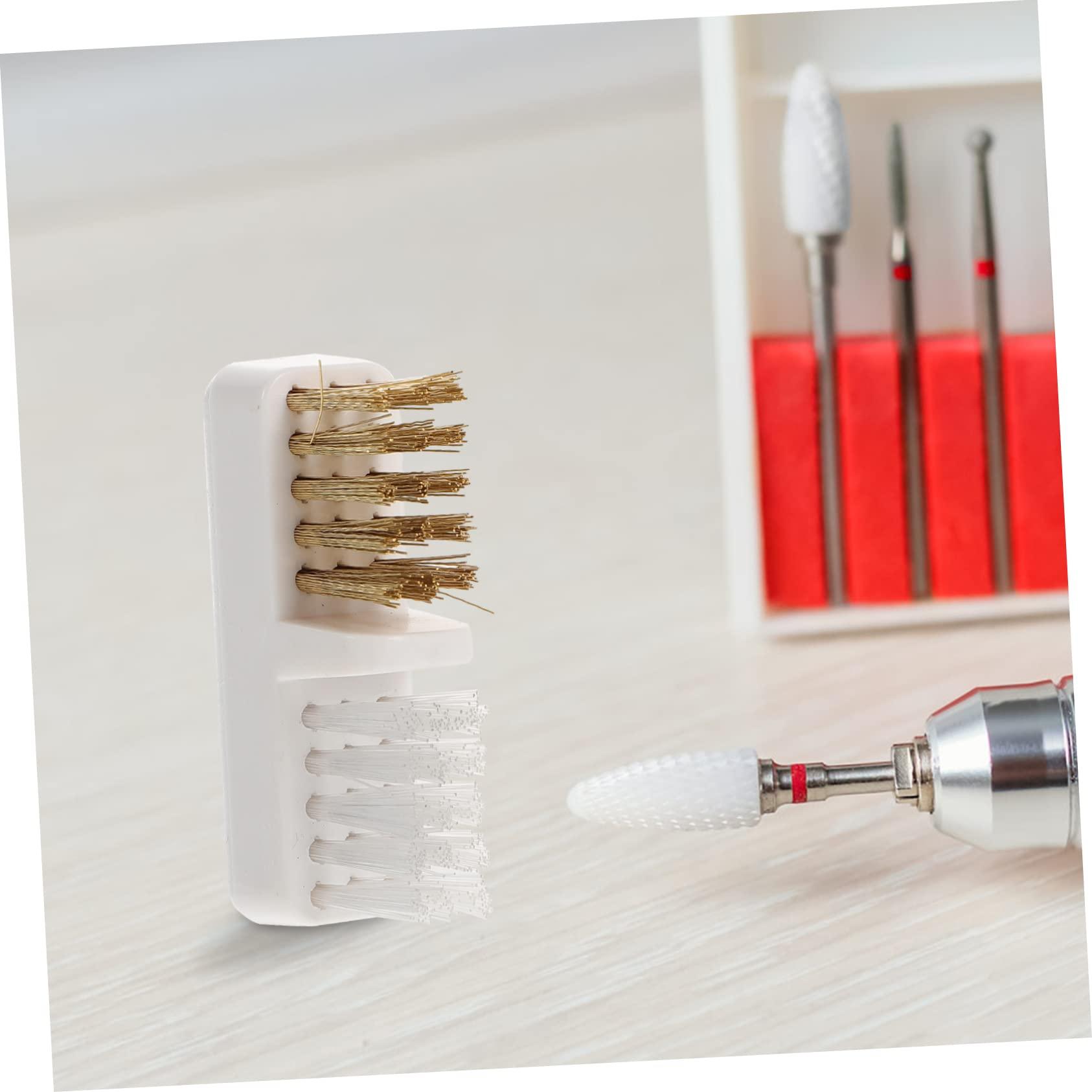 Healeved Healeved Copper Wire Drill Bit Brush Cleaner 3pcs Nail Drill Polishing Cleaning Brush for Nail Salons