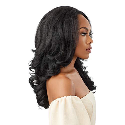 Outre Outre Quick Weave Self Styled in 60 Seconds Neesha Soft & Natural New Half Wig Cap Laysflat Requires Less Leave Out NEESHA H301 (DRBLKCHER)