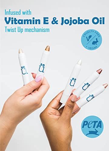 M2U NYC M2U NYC Eye Crayon, Eyeshadow Stick, Shimmer Cream Eyeshadow Pencil Crayon, Eye Brightener Stick Highlighter Makeup, Pro & Long Lasting Eyeshadow Stick (Champagne)