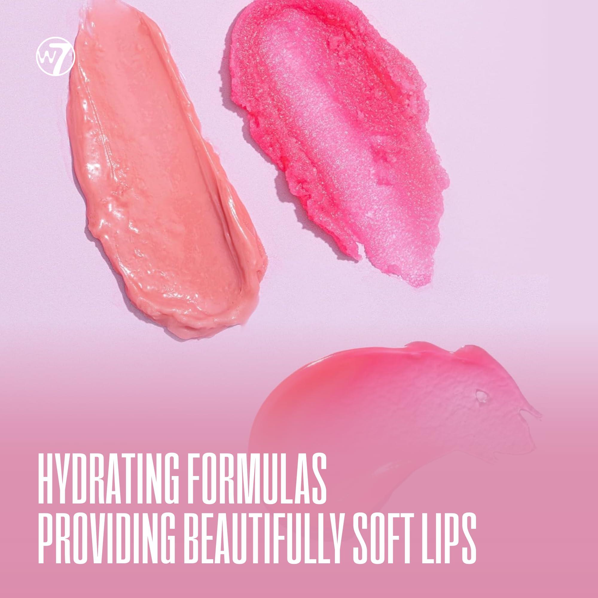 W7 W7 Sweet Dreams Lip Care Trio - 3 Piece Set - Overnight Lip Mask, Lip Balm & Lip Scrub - Strawberry