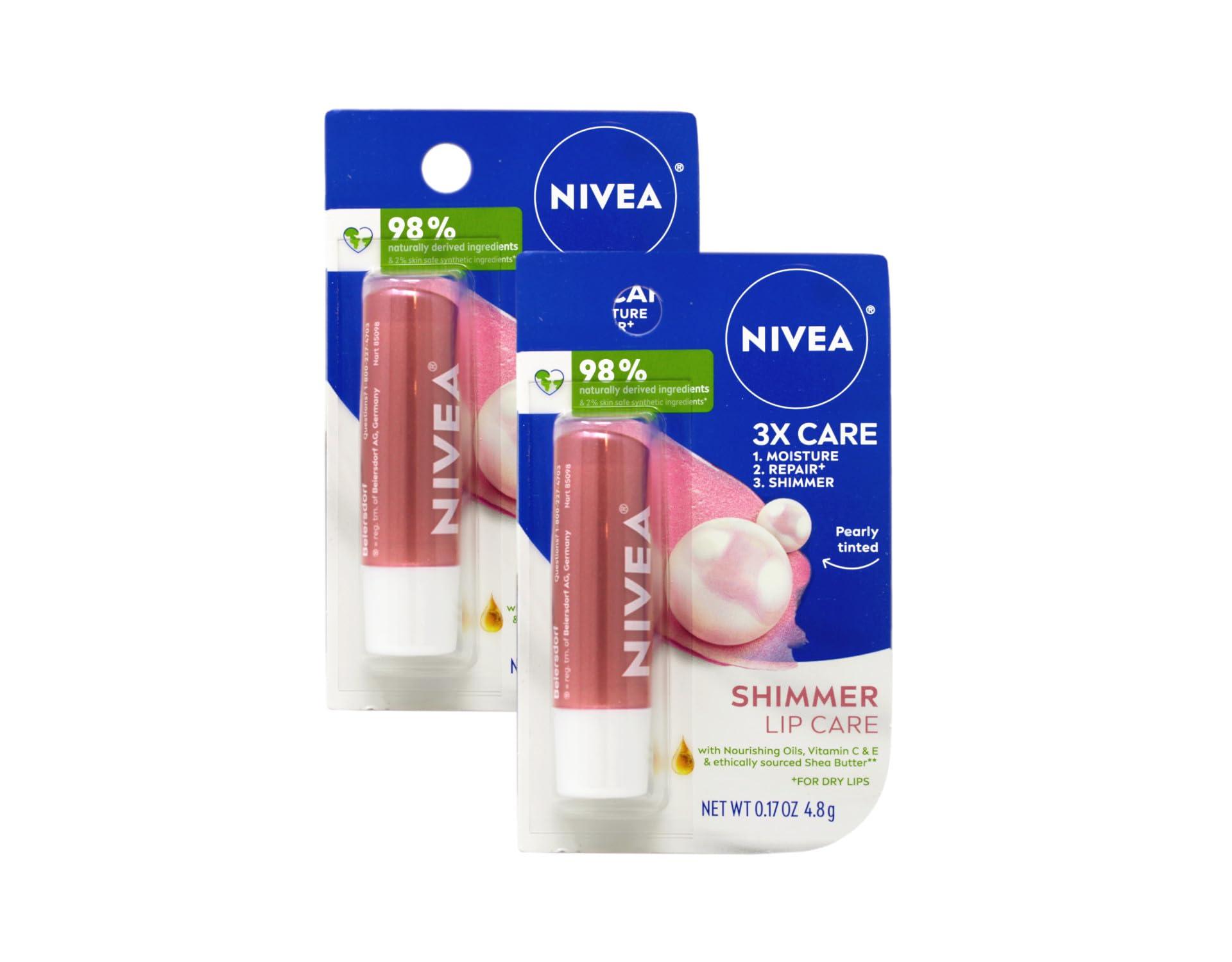 NIVEA Nivea Shimmer Lip Balm Nivea Shimmer Lip Balm (Pack of 2)