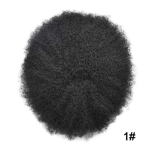 LHC HAIR Man Weave Hair Unit Afro Toupee For Black Men African American Human Hair System Kinky Curly Wavy Afro Mens Toupee Bleached AFRO TOUPEE-AAA-1 0