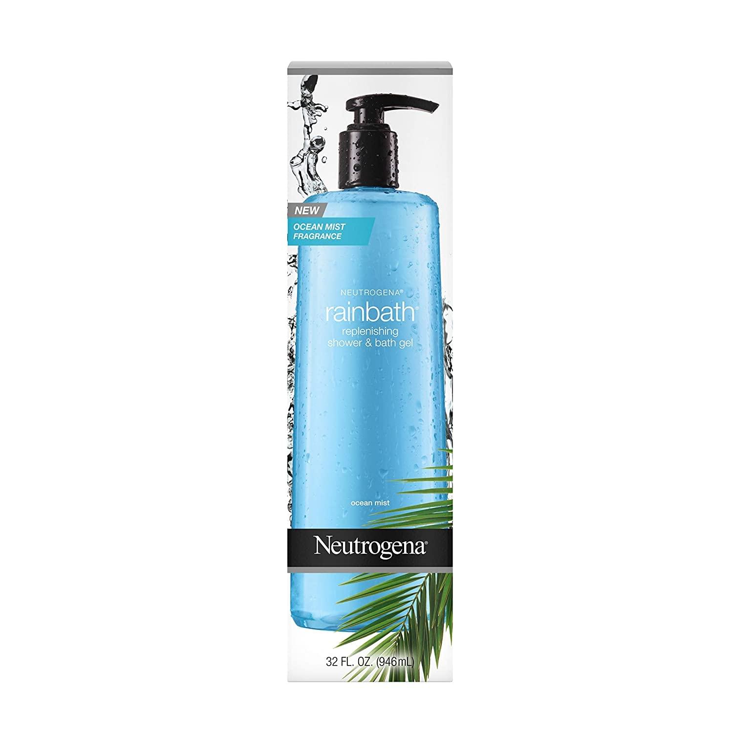Johnson & Johnson Neutrogena Rainbath Replenishing Shower & Bath Gel, Ocean Mist, 32 fl oz (Pack of 3)