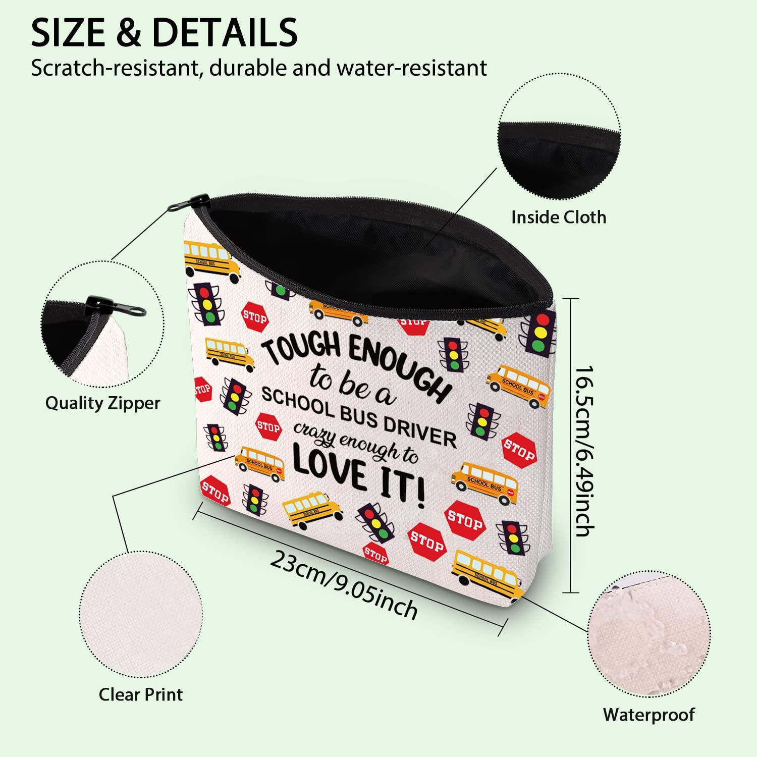 FOTAP FOTAP Bus Driver Gift Bus Driver Makeup Bag Bus Driver Appreciation Cosmetic Bag Transportation Gift Back to Sc-h-o-ol Gift (TOUGH DRIVER)