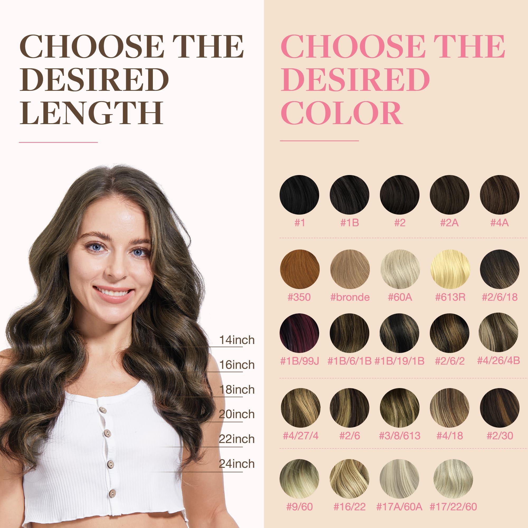 GOO GOO GOO GOO Tape in Hair Extensions Human Hair, 1B/16/1B Balayage Natural Black to Light Blonde, 18inch 50g 20pcs, Thick Ends Straight Seamless Tape in, Invisible Tape in Hair Extensions Human Hair