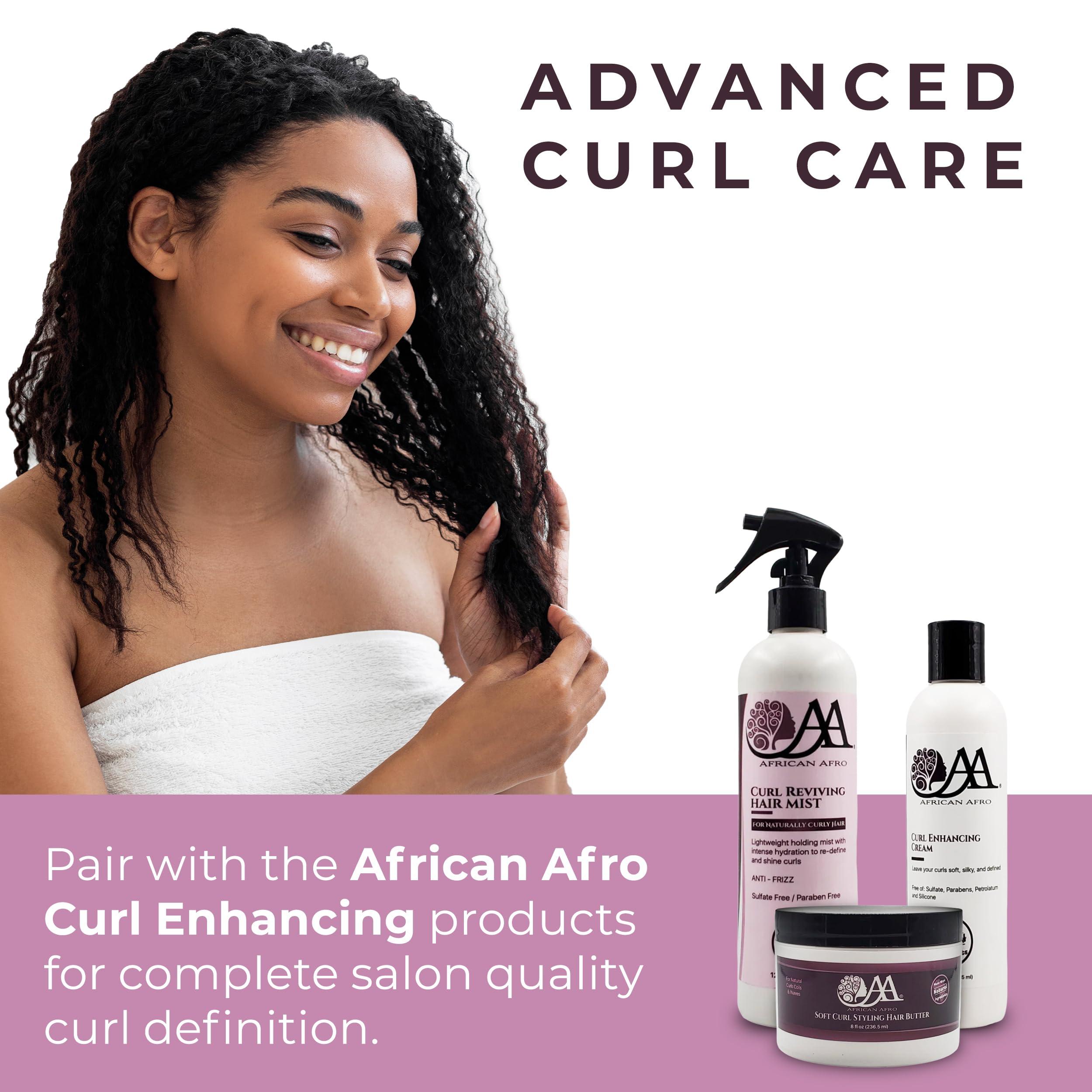 African Afro AA African Afro Soft Curl Styling Hair Butter, Moisturizing Curl Cream for Curly Hair, Curling Cream With Shea Butter and Coconut Milk, Cruelty-Free Curl Enhancing Smoothie, No Residue, 8 Fl Oz