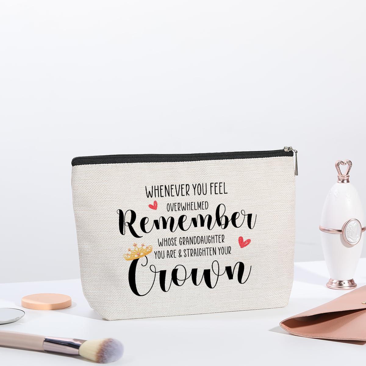 kdxpbpz kdxpbpz Granddaughter Gift from Grandma, Birthday Christmas Gift for Granddaughter Adult Valentines Mothers\' Day Wedding Gifts, Travel Toiletry Makeup Organizer Zipper Pouch