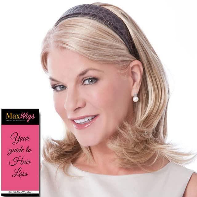 Toni Brattin Headband Fall Straight Color Platinum Blonde - Toni Brattin Hairpieces 17\" Full Length Attached Extensions 2 Interchangable Headbands ChangeLite Heat Friendly Synthetic Women\'s Bundle MaxWigs Booklet